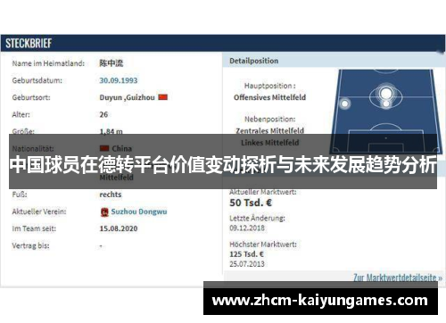 中国球员在德转平台价值变动探析与未来发展趋势分析