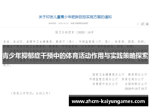 青少年抑郁症干预中的体育活动作用与实践策略探索